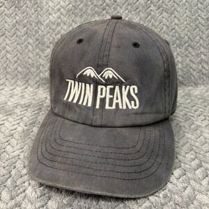 KC Caps Twin Peaks Hat Logo Baseball Cap Unisex OSFM Gray Embroidered Strapback